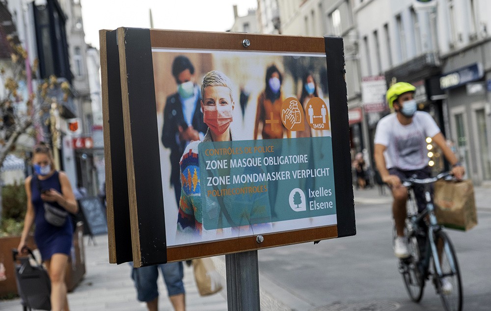 Mondmaskers in Brussel