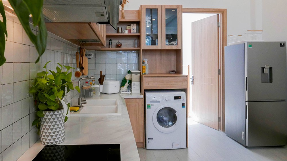 een wasmachine in een huis