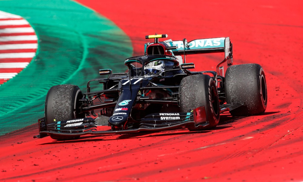 Bottas in zijn wagen van Formule 1