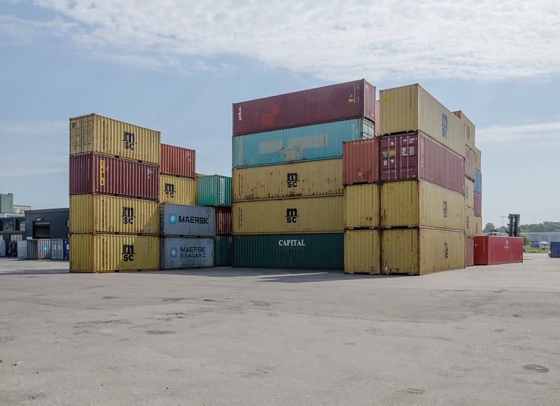 containers op land