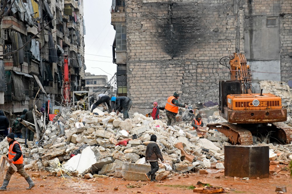 Aleppo in Syrië, na aardbeving