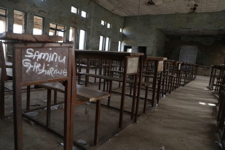 een lege klas in Nigeria