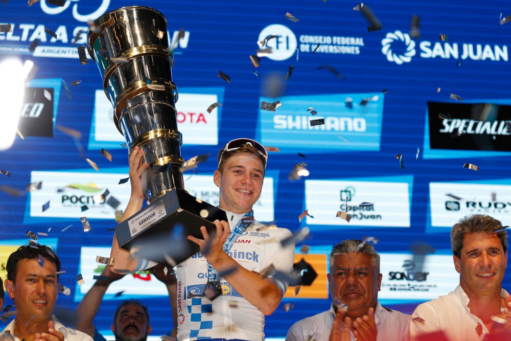 Remco Evenepoel op het podium